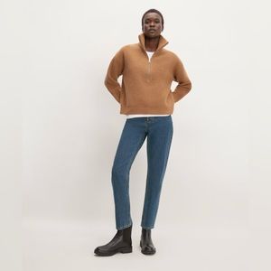 Everlane 90s Cheeky‎ Jeans Size 28 Crop Blue Denim Organic Cotton Button Fly